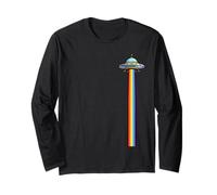 Alien Spaceship Rainbow UFO Abduction Ciencia Ficción Amantes Manga Larga