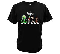 Alien T Shirt Et American Science Fiction Extraterrestrial Film Creative Design On Abbey Road T-Shirt Men Tops tee Black L