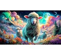 Alien-Tocando-Guitarra-en-Espacio Puzzle de 1000 Piezas Cartón 100% Reciclado Juegos de Puzzles estimulantes 38x26cm/1000pcs