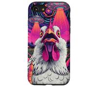 Alien UFO Chicken Funny Chicken Selfie con OVNI Carcasa para iPhone SE (2020) / 7/8