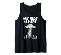 Alien UFO My Ride Is Here Funny Flying Saucer Men Women Kids Camiseta sin Mangas