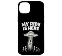 Alien UFO My Ride Is Here Funny Flying Saucer Men Women Kids Carcasa para iPhone 14 Plus