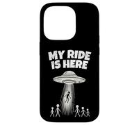 Alien UFO My Ride Is Here Funny Flying Saucer Men Women Kids Carcasa para iPhone 14 Pro