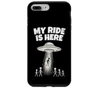 Alien UFO My Ride Is Here Funny Flying Saucer Men Women Kids Carcasa para iPhone 7 Plus/8 Plus