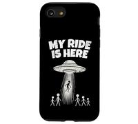 Alien UFO My Ride Is Here Funny Flying Saucer Men Women Kids Carcasa para iPhone SE (2020) / 7/8