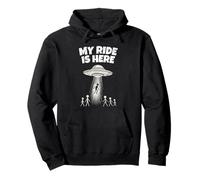 Alien UFO My Ride Is Here Funny Flying Saucer Men Women Kids Sudadera con Capucha