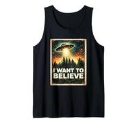 Alien Visitante Creyente Quiero Creer OVNI Clásico Vintage Camiseta sin Mangas