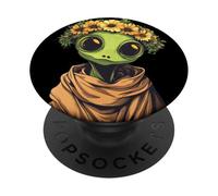 Alienígena coronado floral para un disfraz mágico PopSockets PopGrip Adhesivo