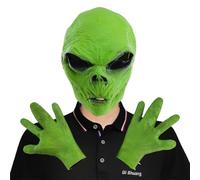 Alienígena de Halloween para adultos, para hombres/mujeres, fiesta, cosplay, mascarada, aterrador, realista, látex, fiesta de látex para adultos, e, Talla única