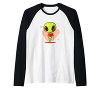 Alienígena galáctico de San Valentín para un romance interestelar Camiseta Manga Raglan