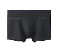 Alienjoy Calzoncillos tipo bóxer de bolsillo para hombre, ropa interior con bolsillos ocultos secretos para viajes, festivales, almacenamiento seguro a prueba de carteristas, Negro , M