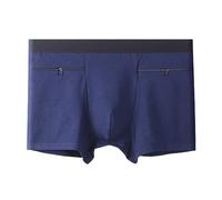 Alienjoy Calzoncillos tipo bóxer de bolsillo para hombre, ropa interior con bolsillos ocultos secretos para viajes, festivales, almacenamiento seguro a prueba de carteristas, azul real, XL