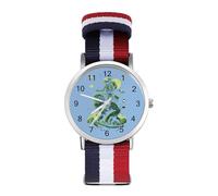 Aliens and Bigfoot - Reloj de pulsera de cuarzo personalizado con números arábigos con correa ajustable para hombres y mujeres