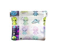 Aliens and Planets - Cartera de cuero para dinero en efectivo, organizador único para tarjetas, llaves, para mujeres, niños y niñas