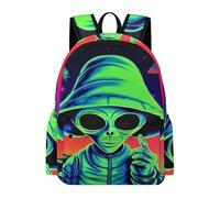 Aliens And Weed - Bonita mochila de viaje ligera e informal para laptop para hombres y mujeres, estampado gráfico