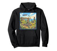 Aliens Building Moai en Isla de Pascua Sudadera con Capucha