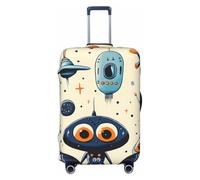 Aliens of All Kinds - Funda elástica para equipaje de viaje, protector de maleta, antiarañazos, estampado, Black, M