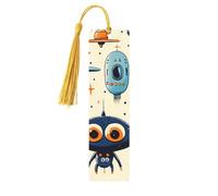 Aliens of All Kinds - Marcapáginas de madera con impresión de doble cara, 5 piezas, regalos para mujeres para amantes de los libros, accesorios geniales para cuadernos, regalos de cumpleaños para