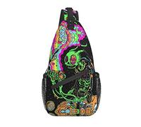 Aliens Sling Bag Casual Crossbody UFO Space Shoulder Bag Mochila Chest Daypack
