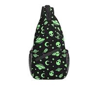 Aliens Sling Bag Casual Crossbody UFO Space Shoulder Bag Mochila Chest Daypack