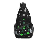 Aliens Sling Bag Casual Crossbody UFO Space Shoulder Bag Mochila Chest Daypack