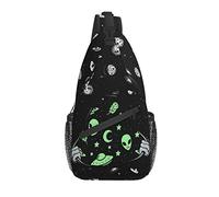 Aliens Sling Bag Casual Crossbody UFO Space Shoulder Bag Mochila Chest Daypack