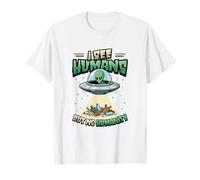 Aliens UFO Espacio Extraterrestre Platillo Volador Ninguna Humanidad Camiseta