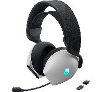 Alienware Auriculares Gaming Inalámbricos Tri-Mode - Dolby Atmos, Doble Micrófono IA, 30H de Batería, Controles Táctiles, Triple Conectividad, AlienFX RGB- Lunar Light