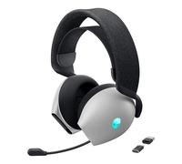 Alienware Auriculares Gaming Inalámbricos Tri-Mode - Dolby Atmos, Doble Micrófono IA, 30H de Batería, Controles Táctiles, Triple Conectividad, AlienFX RGB- Lunar Light
