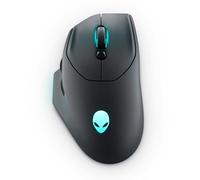 Alienware AW620M - Ratón inalámbrico para videojuegos (1 USB, 4 pines, USB tipo A, 26000 ppp, 99 g, 7 botones, mango antideslizante, hasta 140 horas de reproducción, lado oscuro de la luna)