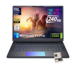 Alienware Laptop para juegos 16 Area 51, NVIDIA RTX 5080 16GB GDDR7, Intel Ultra 9 275HX, pantalla QHD+ 240Hz 500 nit, Win11 Pro, AlienFX RGB KB, unidad de DVD externa (32 GB DDR5 | SSD de 1 TB)