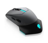Alienware Ratón para juegos con cable/inalámbrico AW610M - Sensor óptico de 16000 DPI, batería recargable de 350 horas, 7 botones, iluminación RGB AlienFX de 3 zonas de 16,8 m, ergonómico, lado oscuro