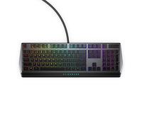 Alienware Teclado RGB para juegos de perfil bajo AW510K, AlienFx por tecla, retroiluminación LED RGB a color, controles multimedia y paso USB, interruptores rojos de perfil bajo Cherry MX