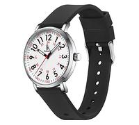 Alienwork IK EasyTime Reloj Hombre Mujer Plateado Pulsera de Silicona Negro Blanco Tiempo de Lectura Fácil Cambio Correa con Liberación Rápida Impermeable