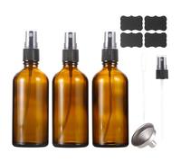 ALIFEIA Lot de 3 frascos vaporizadores ámbar de 100 ml para limpieza, perfume, aromaterapia, cosméticos, cabello con dispensador de bruma
