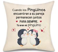 aligarian Regalo de Pareja Novia Esposa para Mujer de Novio Esposo Marido Te Quiero Funda de Cojín Regalos de San Valentín Aniversario Originales Decoracion Cojín Cumpleaños Navidad Regalo (Pingüino)