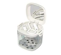 Aligner Case - Estuche limpiador jerárquico hueco con cepillo de espejo, transparente, caja de ortodoncia de grado alimenticio para aparatos ortopédicos transparentes, protector bucal, protector