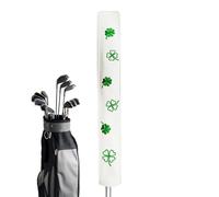 Alignment Aid Sheath - 14.17x1.9in Lucky Clover Pattern Putter Headcap, PU Leather Stick Accessory, Duraable Portable Protective Casing | Waterproof Golf Equipment for Most Clubs, Bag Decoration