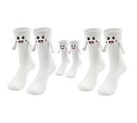 Alihoo Calcetines magnéticos, calcetines a mano, divertidos calcetines de cara sonriente para padres e hijos, divertidos pares para pareja, S (1-3 años), Talla única