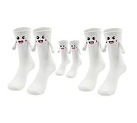 Alihoo Calcetines magnéticos, calcetines a mano, divertidos calcetines de cara sonriente para padres e hijos, divertidos pares para pareja, M (3-5 años), Talla única
