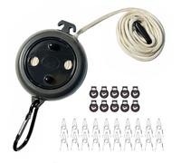 Alihoo Tendedero extensible, tendedero retráctil de 10 m, para secadora de viaje portátil, para acampar al aire libre, con 10 hebillas fijas y 20 pinzas para la ropa (negro)