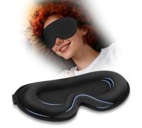 ALIIP Antifaz para Dormir para Mujer y Hombre, Máscara para Los Ojos Ajustable, 100% Anti-Luz, Vendaje de Ojos 3D Sin Presión, Cómodo Sleep Mask para Meditar, Descanso y Viajes (Negro - 1 Pieza)