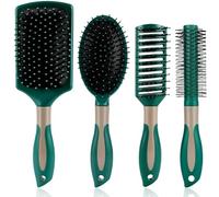 ALIIP Cepillos de Pelo, Juego de 4 Cepillos para el Pelo, Peines Desenredante de Masaje, Peine Redondo Multiuso, Cojín de Aire, Anti Frizz, Antiestático, para Estilizar, Alisar y Desenredar el Cabello