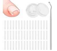 ALIIP Juego de Correctores de Uñas Encarnadas, Kit Corrección Uñas Encarnadas Pies con 50 Piezas Tiras De C y 1 Herramienta de Limpieza de Acero Inoxidable, Corrección de Uñero de Los Pies Profesional