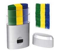 ALIIP Pintacaras Bandera de Gabón, Pintura Cara Facial con Bandera Gabón, Palitos de Crayón Rayados de 3 Colores para Adultos Niños para Copa del Mundo, Campeonato Europeo, Fiesta Carnaval y Halloween
