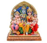 alikiki Estatua Completa de la Familia Shiva - 5.1 Pulgadas Murti Shiva Family Diwali Regalo Pooja Artículo Puja Regalos para Amigos Indios, Hombre, Mujer, Familia, hogar, Templo, Oficina, Altar