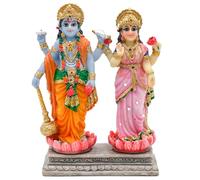 alikiki Estatua de Vishnu Lakshmi Narayana - 4.7 Pulgadas Lord Vishnu W/Laxmi Mata Indian Diwali Pooja Artículo Murti Regalos para Pareja India, Amiga, Familia, hogar, Oficina, Templo Mandir Puja