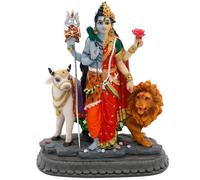 alikiki Estatua del dios hindú Shiva Shakti - 6.5 pulgadas de alto, ídolo indio Shiva Murti, artículo en casa, oficina, templo, mandir santuario, altar, decoración Pooja, india, Diwali Puja, regalos