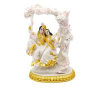 alikiki Estatua del Dios Indio Radha Krishna - 6.7 Pulgadas de Alto, ídolo Indio Radha Krishna para Regalos de Boda Indios, Regalos hindúes para Pareja de la India, Murti, hogar, Oficina, Templo,
