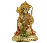 alikiki Estatua hindú Ramayana Hanuman - Estatua de Dios indio - Figura decorativa hinduismo devoto Señor Rama Santuario Altar Escultura India Oficina en casa Templo Mandir Pooja Artículos Yoga Meditación Zen Buda